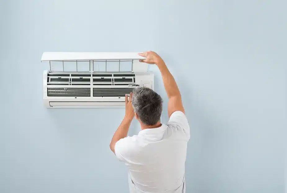 servicing an air conditioning unit